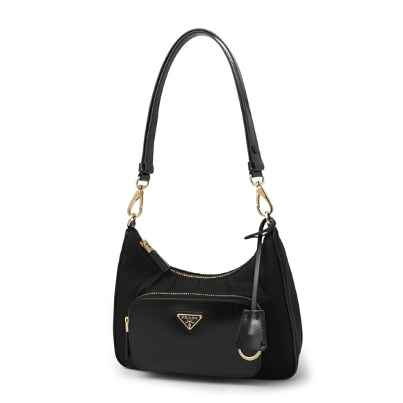 Prada Handbags - Prada Shoulder Bag Handbag Black Re Brushed Leather